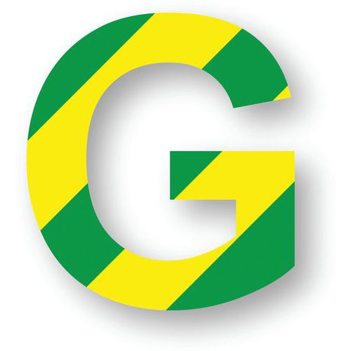 Lot de 5 - Adhésif Lettre/chiffre - Vert/jaune - 205cm-5 Pièces