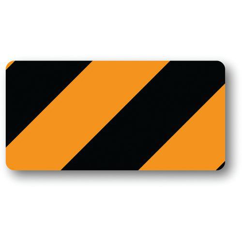 Ergomat - Adhésif LeanStripe Arrondi Noir/Orange 10x20cm - Lot de 120 pièces - Vinyle Durable