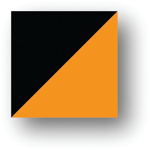 Lot de 200 - Adhésif Tiret Carré-noir/orange-5x5cm-200 Pièces