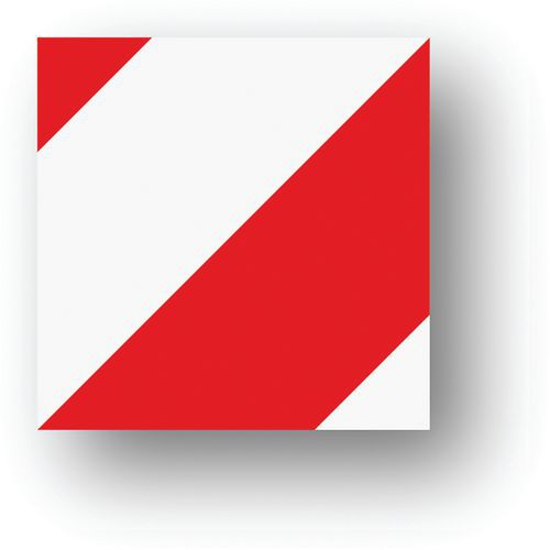 Ergomat - Adhésif marquage au sol tiret carré Rouge/Blanc 10x10cm - Lot de 20 pièces - PVC résistant Lean Management