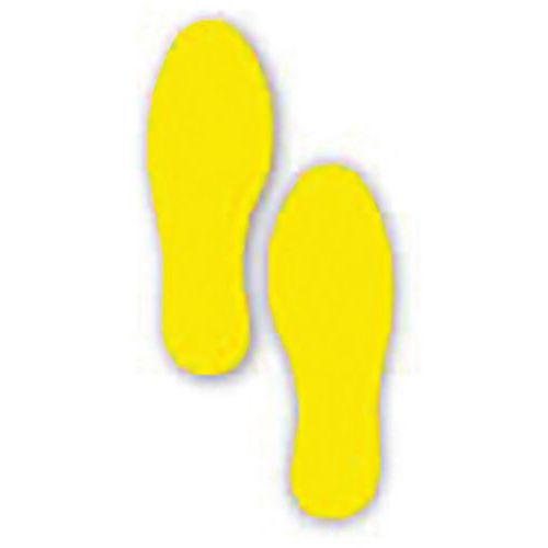 Ergomat - Marquage au sol adhésif LeanStripe Jaune - 24x9cm - Lot de 60 pièces - PVC résistant - Gestion Lean