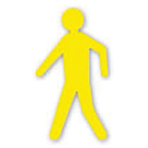 Ergomat - Piéton adhésif LeanStripe Jaune - 18x30,5cm - Lot de 3 pièces - PVC résistant