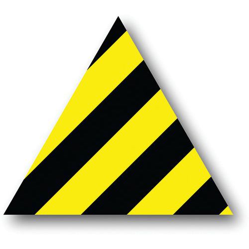 Ergomat - Pointe flèche adhésive LeanStripe - Noir/Jaune - 30,5cm - 6 pièces - Marquage au sol Lean Management