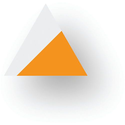 Ergomat - Pointe flèche adhésive LeanStripe Orange/Blanc 5cm - Lot de 40 pièces - Marquage Lean Management