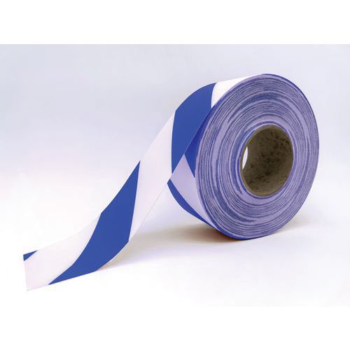 Ergomat - Ruban adhésif marquage au sol LeanStripe - Bleu clair/Blanc - 7,5cm x 30m - Vinyle résistant