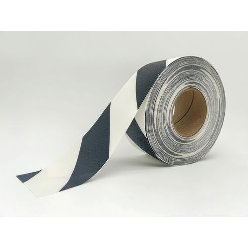 Ergomat - Ruban Adhésif Marquage au Sol LeanStripe - Noir/Blanc 5cmx10m - Vinyle Résistant - Lean Management