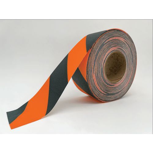 Ergomat - Ruban Adhésif de Marquage au Sol LeanStripe - Noir/Orange 5cm x 5m - Vinyle Résistant - Lean Management