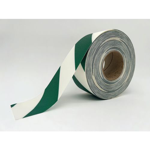 Ergomat - Ruban Adhésif Marquage au Sol Vert/Blanc - 10cm x 30m - Vinyle Résistant - Lean Management
