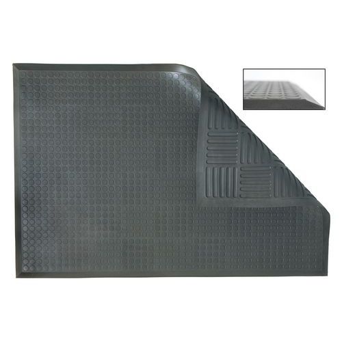 Ergomat - Tapis antifatigue Classic Deluxe Lisse - 90x150 cm Gris - Polyuréthane, Antidérapant, Antistatique, Résistant Huiles et Acides