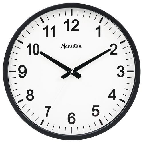 Horloge Analogique Murale À Quartz Ø 40 Cm Noir - Manutan