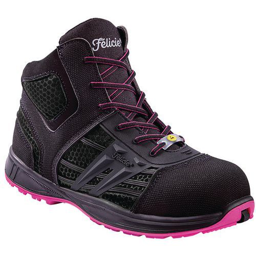 Gaston Mille - Chaussure de sécurité haute femme Hot Eris S3 AN SRA - Pointure 37 - Noir/rose - Non métallique, Antistatique, Amagnétique