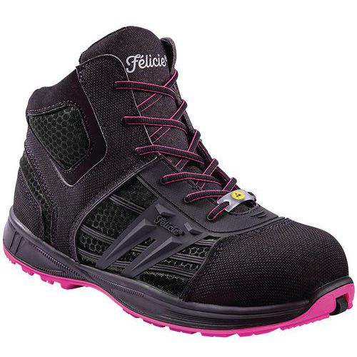 Gaston Mille - Chaussure de sécurité haute femme Hot Eris S3 AN SRA - Pointure 40 Noir/rose - Non métallique ESD