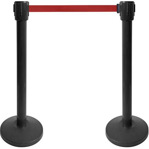 Poteau Noir De Guidage À Sangle 10m - Rouge