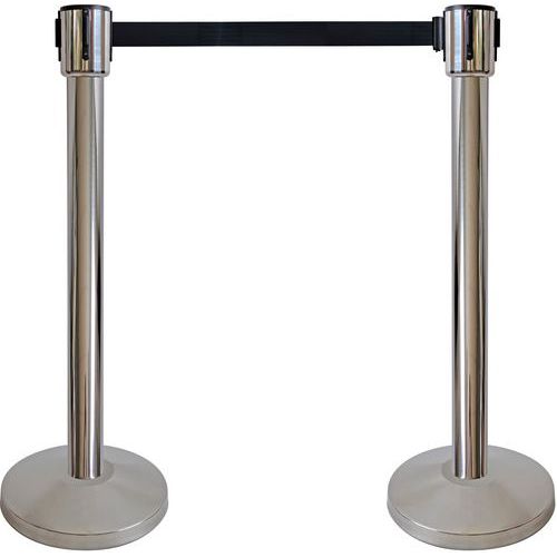 Poteau Chromé De Guidage À Sangle 10m - Noir