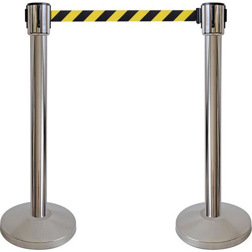Poteau Chromé À Sangle 10m - Noir/jaune