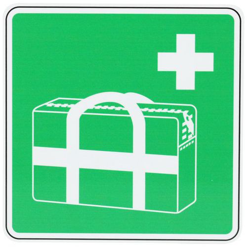 Panneau Trousse Ou Sac Médical D'urgence Aluminium 200x200mm