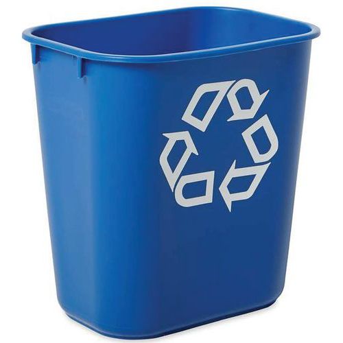 Conteneur Rectangulaire Et Symbole Recyclage - 129l - Bleu