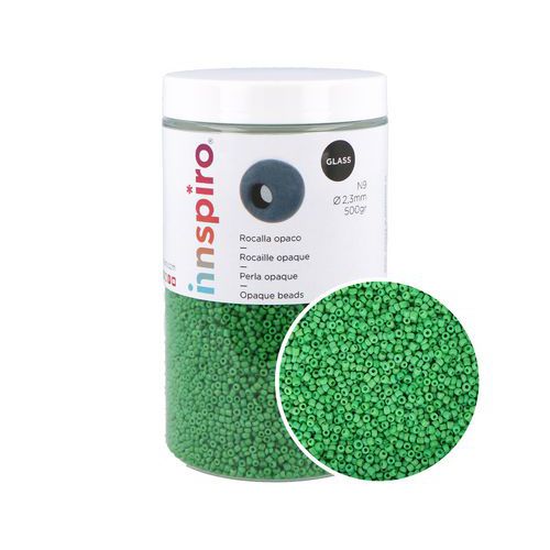 Boîte de 500 grammes perles de rocaille - vert pomme thumbnail image 1