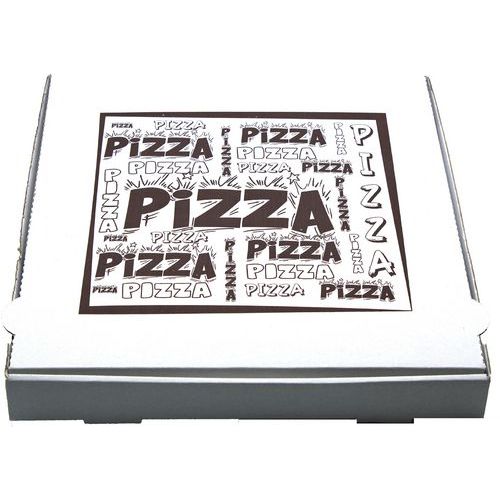 Boite Pizza - Décor Traditionnel - Dimension 330x330x35 Mm