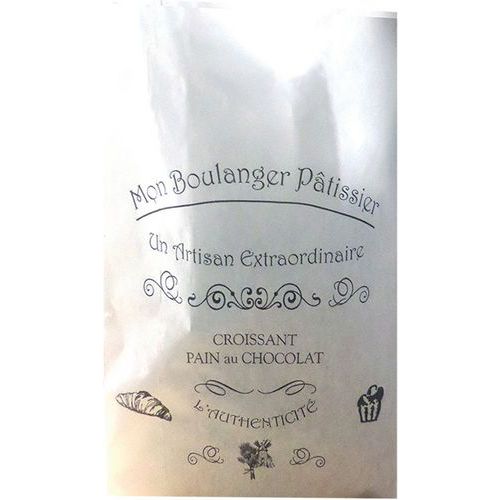 Sac à Croissant Kraft Blanc Imprimé 103 - Pour 3 Croissant