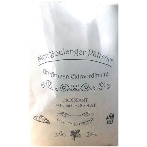 Sac à Croissant Kraft Blanc Imprimé 104 - Pour 4 Croissant