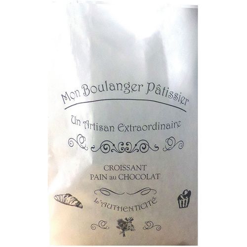 Sac à Croissant Kraft Blanc Imprimé 105 - Pour 5 Croissant