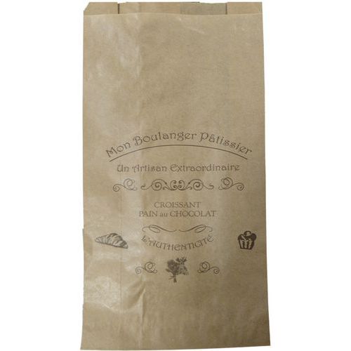 Sac à Croissant Kraft Brun Imprimé 102 - Pour 2 Croissant