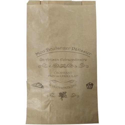 Sac à Croissant Kraft Brun Imprimé 103 - Pour 3 Croissant