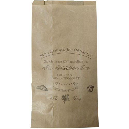 Sac à Croissant Kraft Brun Imprimé 104 - Pour 4 Croissant