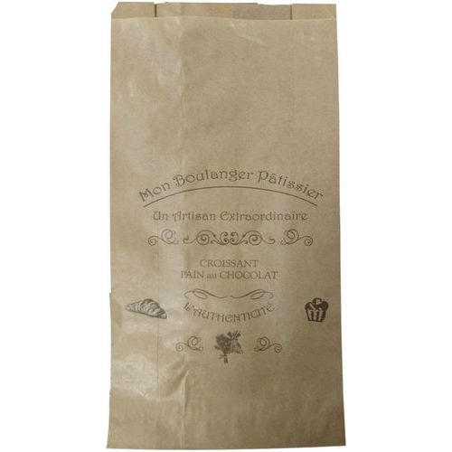 Sac à Croissant Kraft Brun Imprimé 105 - Pour 5 Croissant
