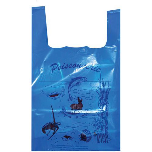 Sac Bretelle - Décor Poissonnerie Bleu 50Âµ - 260/120x450mm
