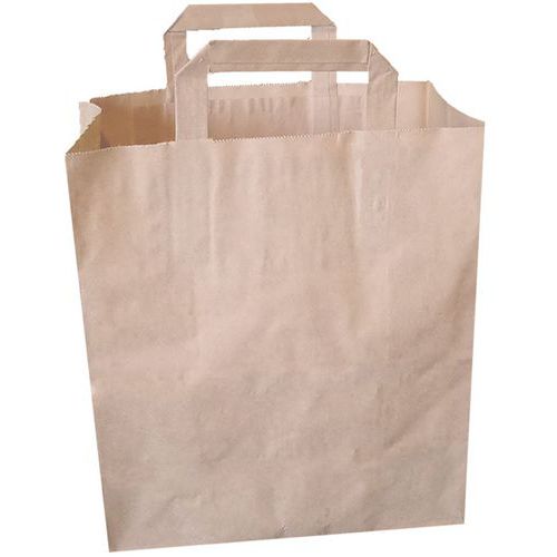 Sac Poignées Plates Kraft Brun 80 Grs Neutre - 220/100x290mm