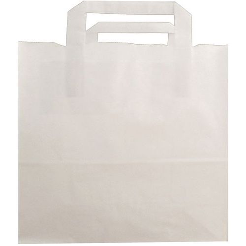 Sac Poignées Plates Kraft Blanc 80 Grs Neutre 220/100x290mm