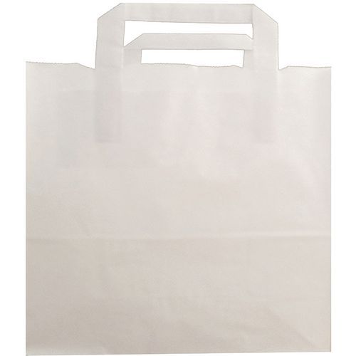 Sac Poignées Plates Kraft Blanc 80 Grs Neutre 260/140x320mm