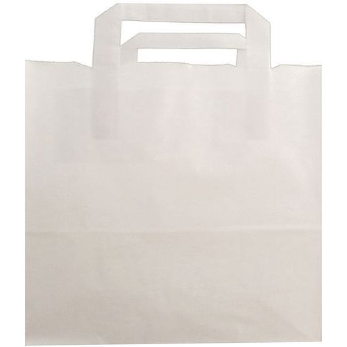 Sac Poignées Plates Kraft Blanc 80 Grs Neutre 260/200x260mm