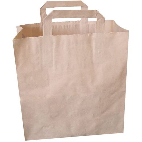 Sac Poignées Plates Kraft Brun 80 Grs Neutre - 320/160x310mm