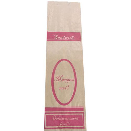 Sac Sandwich - Kraft Brun Imprimé - 90+(325+325)x350mm