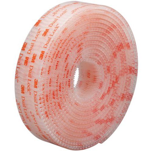 3M - Ruban adhésif Dual-Lock SJ3560 Translucide - 45,7m x 25mm - Fermeture réutilisable et résistante