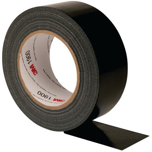 3M - Ruban adhésif toilé 1900 Noir - 50m x 50mm - Résistant et Durable