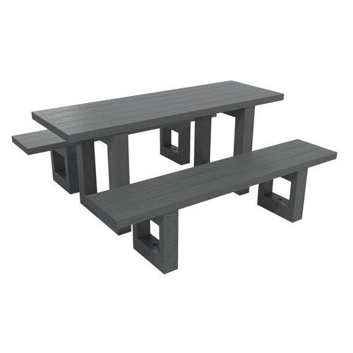Table Escapade 180 Cm + 2 Banquettes 180 Cm - Gris