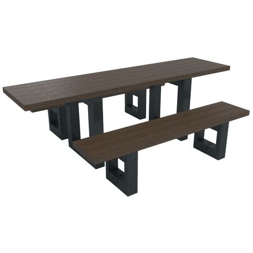 Table Escapade Pmr 240 Cm + Banquette 180 Cm - Marron/noir