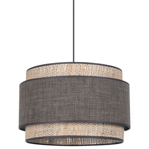 Suspension Milo Cylindre Bi-matière Coton/raphia Ø38 Marron