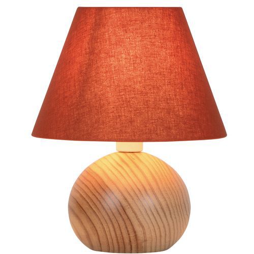 Lampe Boule Rondo En Bois Orange Corep