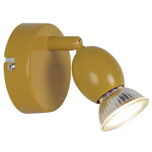 Spot Base Ronde Mely 1 Lumière En Métal Peint Jaune Corep