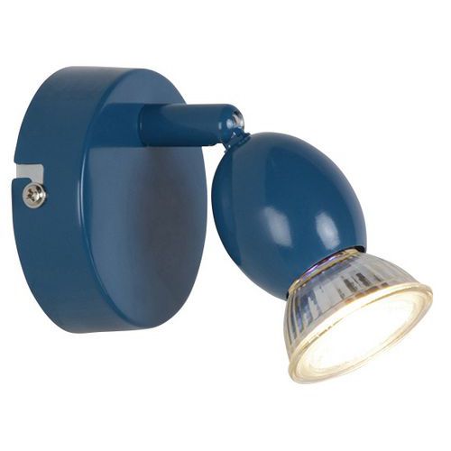 Spot Base Ronde Mely 1 Lumière En Métal Peint Bleu Corep