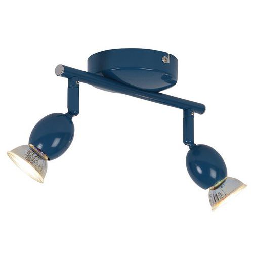 Spot Base Ronde Mely 2 Lumières En Métal Peint Bleu Corep