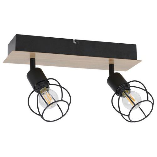 Spot Métal 2 Lumières Owen H18.5 Cm Noir/marron Corep