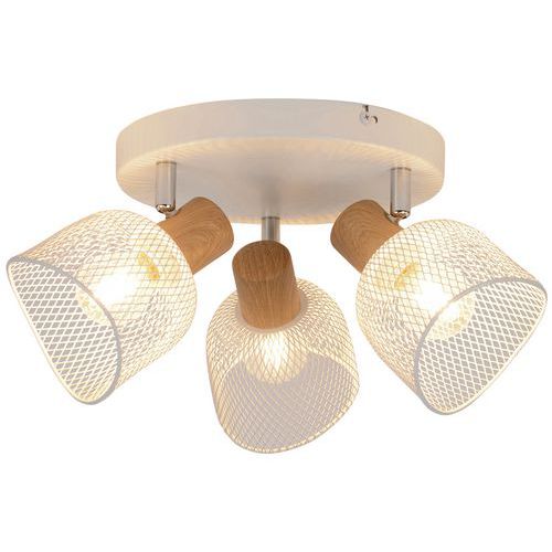 Plafonnier Métal Ottawa 3 Lumières H165 Cm Blanc Corep