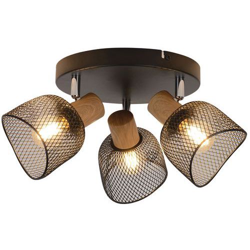 Plafonnier Métal Ottawa 3 Lumières H165 Cm Noir Corep