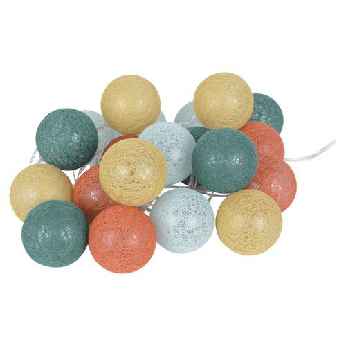 Guirlande 20 Lumières Coton Multicouleur 2 Bubble L 300cm